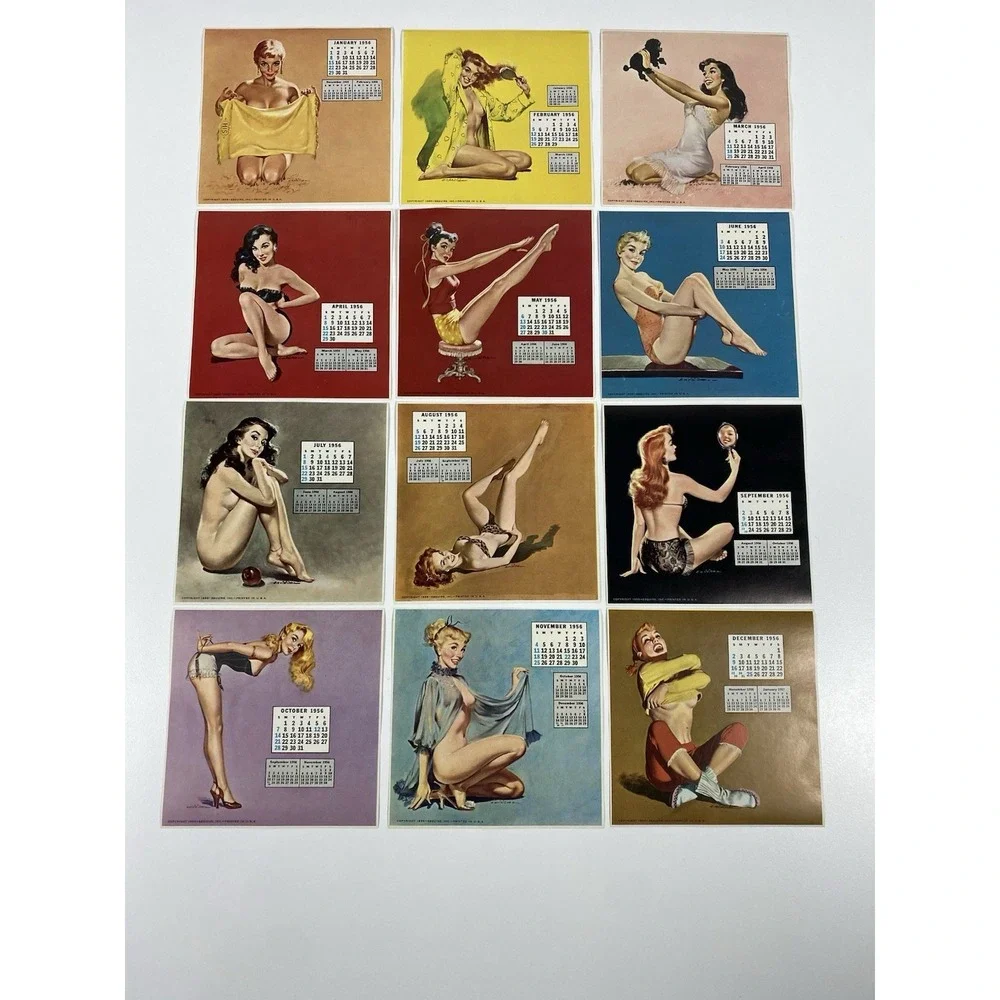 1956 Esquire Magazine Desktop‎ Pinup Calendar Holder ~ 12 Months